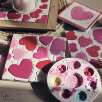 Silikonform - Sweetheart Herzchen Mosaik Fliese