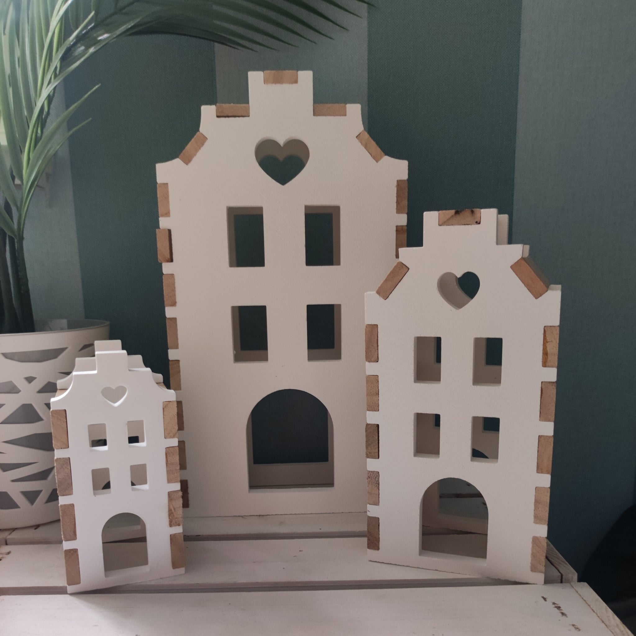 Silikonform - Grachtenhaus Seite Herz Fenster in klein, mittel und groß