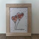 Herz Luftballon Karte gebastelt in Easy-Stick 5.0 Rahmen geklebt als Wunscherfüller Geldgeschenk