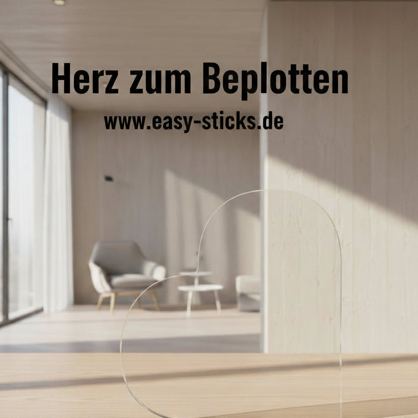 Easy-Sticks Acryl Herz - Klar
