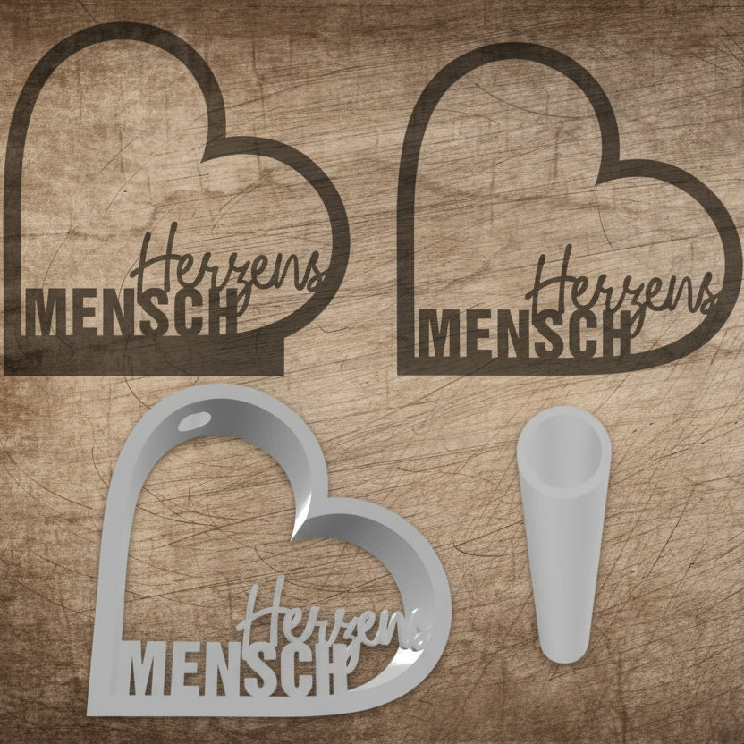 3D-Druck, Laser, Plotterdatei - Herzensmensch