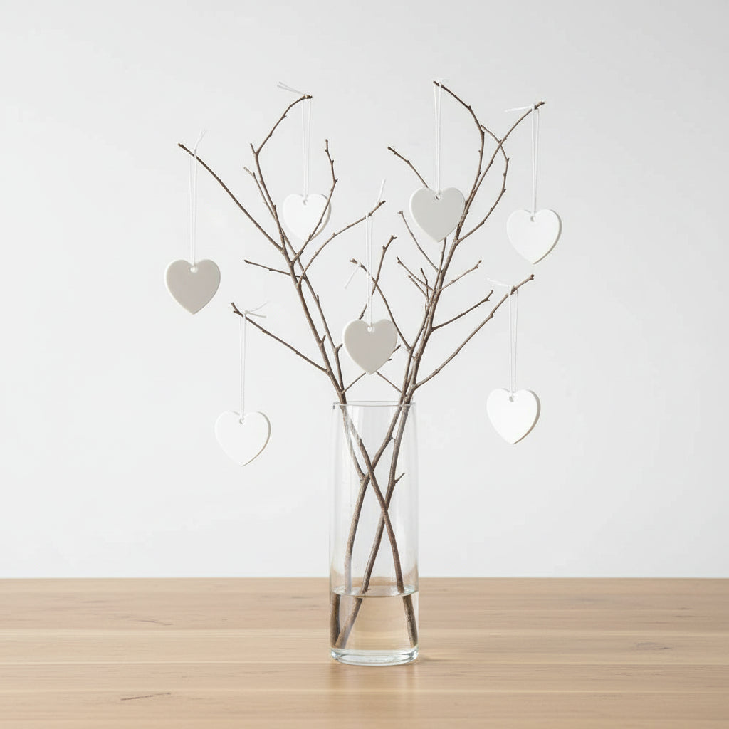 Vielfältige Silikonherzen von Easy-Sticks, die sich hervorragend für das Gießen von DIY-Dekorationen eignen, auf einem Holzuntergrund.