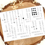  Be Happy Home Sweet home happy day Hello new day Frühlingserwachen sticker rub on aufkleber