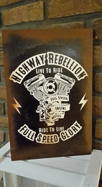 Highway Rebellion Live to Ride Full speed glory Plottedatei Motor