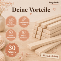 Easy-Sticks Hainbuche Bastelholz – 35 cm – 30 Stück