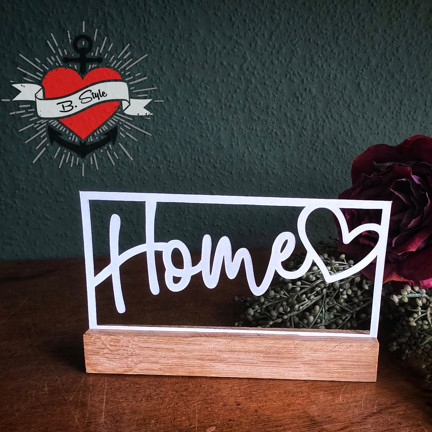 3D/ Plotter- / Laserdatei - Home im Rahmen geplottet mit Papier