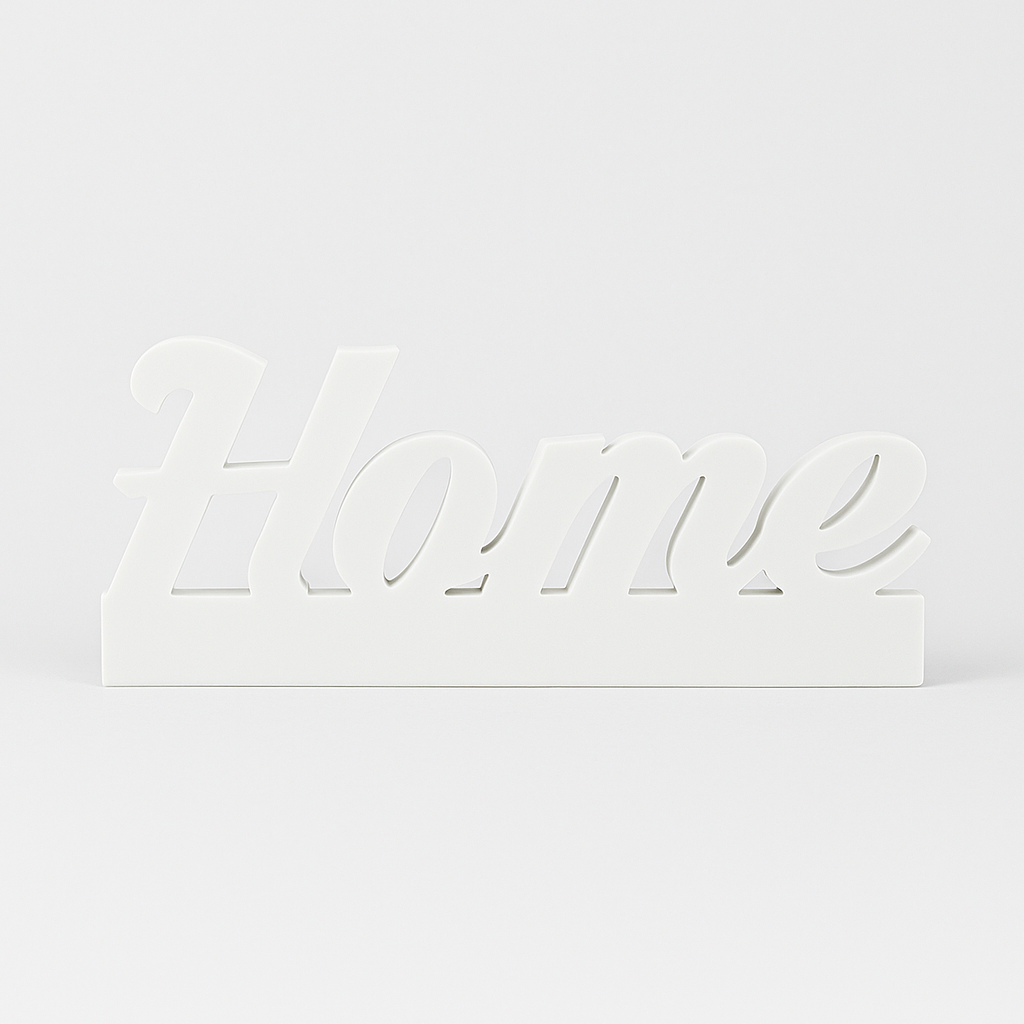 Easy-Sticks Einschieber Silikonform - Home, eleganter Schriftzug 'Home' in Weiß, ideal für persönliche Dekorationen und kreative Geschenke mit Easy-Sticks.