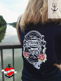 Homeward Bound Segelboot , Meer, Rosen, Anker Plotterdatei  auf T-Shirt geplottet