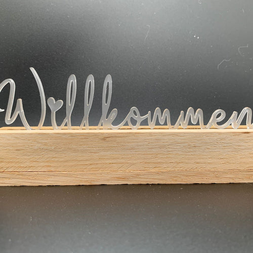 Willkommen Dekoration Aus Satiniertem Acryl Für Easy-Sticks Kartenhalter – Elegantes Design, Perfekte Passform