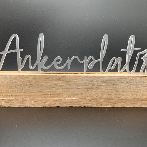 Deko Schriftzug Ankerplatz Aus Ayryl Für Easy-Sticks Kartenhalter – Stilvolles Design, 16 x 2,2 x 0,8 cm