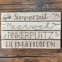beschriftete klötzchen basteln Sommer Sommerzeit Meerweh Ankerplatz Heimathafe