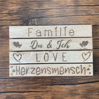 Familie Du & Ich Love Herzensmensch Klötzchen Easy-Sticks mit Gravur