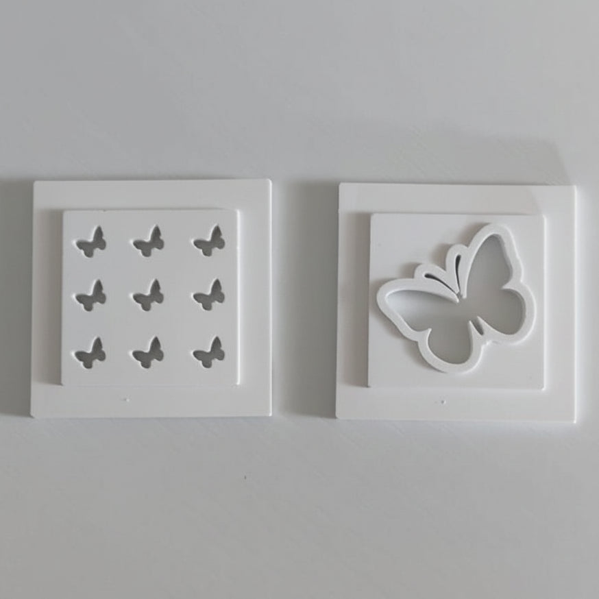 Silikonform - 2 Schmetterling Laternen Seiten Mini