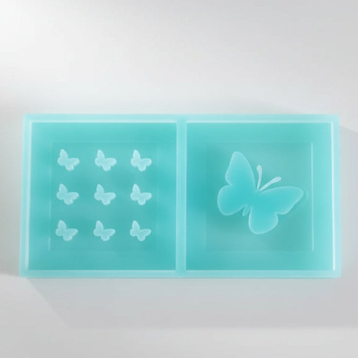 Silikonform - 2 Schmetterling Laternen Seiten Mini