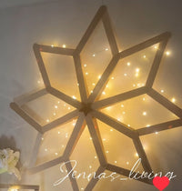 Kreative Weihnachtsdeko aus Easy-Sticks Ice in Sternform mit Lichtern – 20 cm Bastelstäbchen von Easy-Sticks.