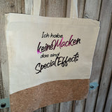 Tote Bag mit dem Spruch 'Ich habe kleine Macken das sind Special Effects' von easy-sticks, perfekt für umweltbewusste Einkäufe.