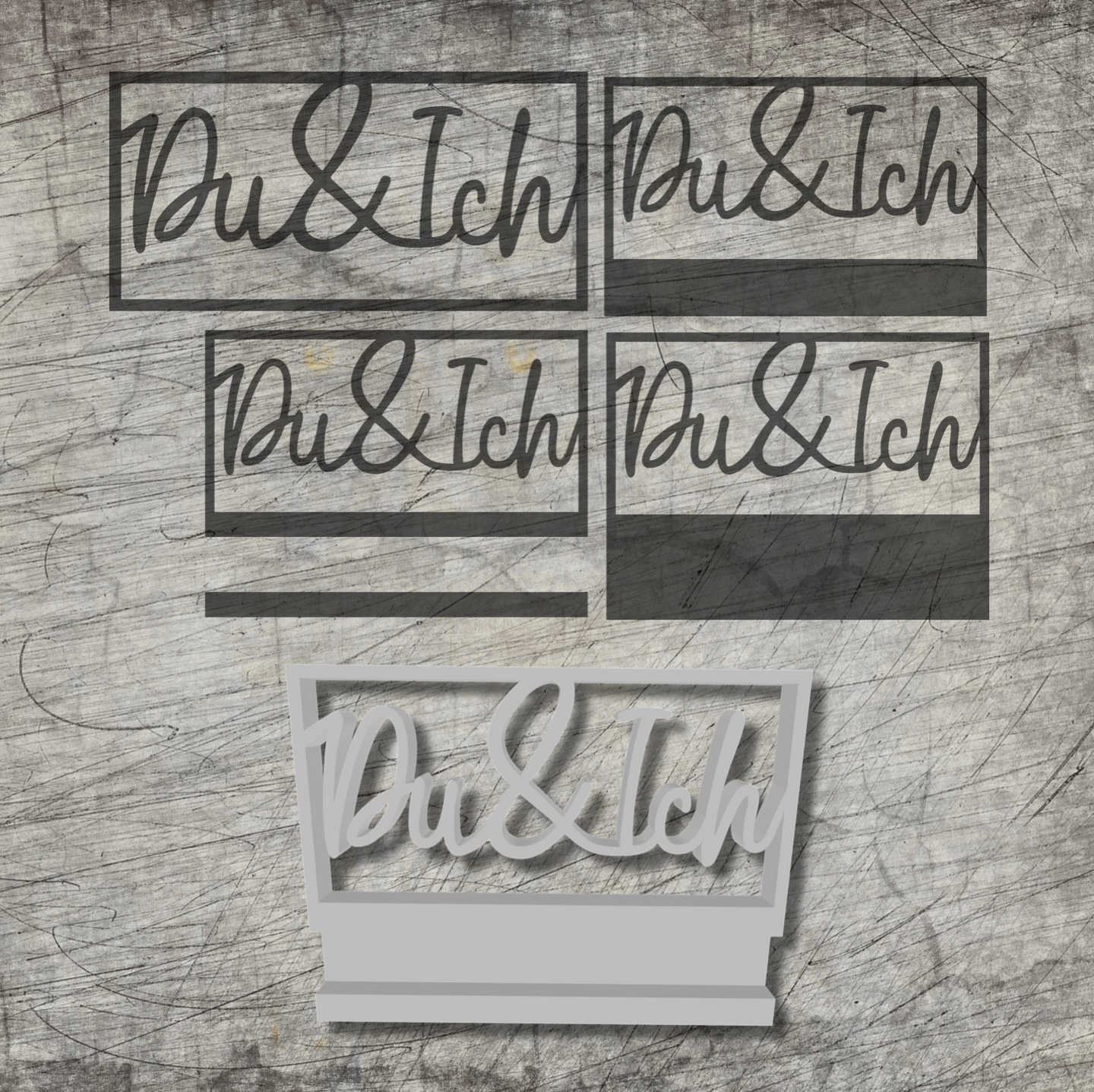 3D/ Plotter- / Laserdatei - Du &amp; Ich im Rahmen 