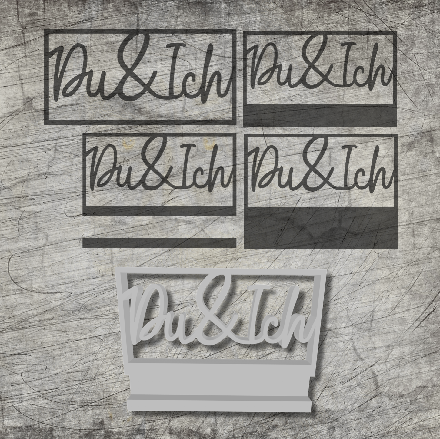 3D/ Plotter- / Laserdatei - Du &amp; Ich im Rahmen 