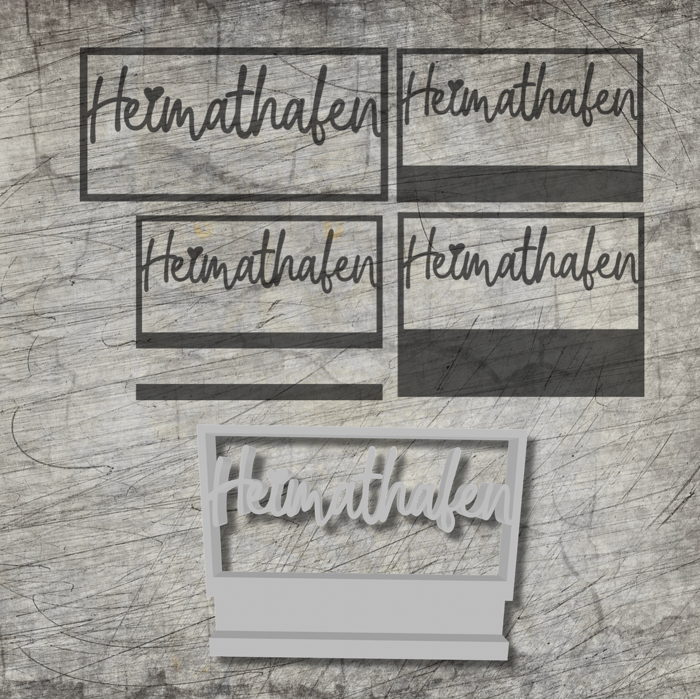 3D/ Plotter- / Laserdatei - Heimathafen im Rahmen
