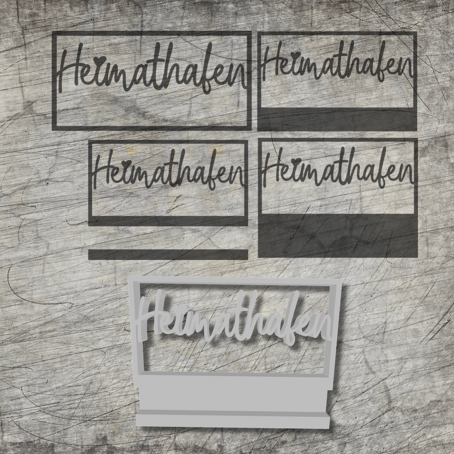 3D/ Plotter- / Laserdatei - Heimathafen im Rahmen