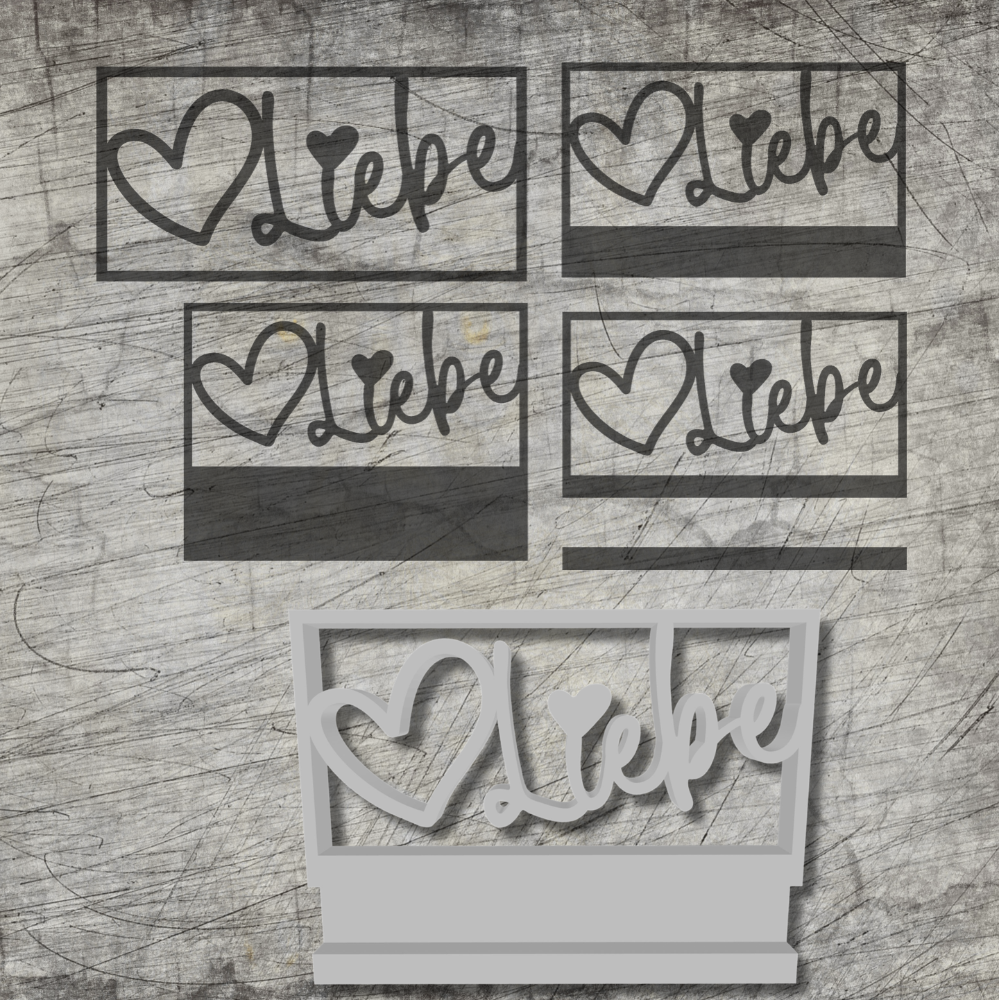 3D/ Plotter- / Laserdatei - Liebe im Rahmen Liebe 