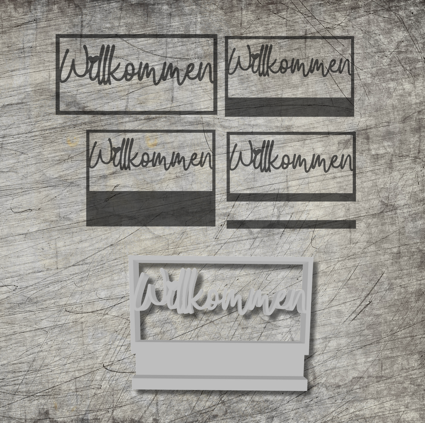 3D/ Plotter- / Laserdatei - Willkommen im Rahmen 