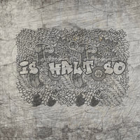 Graue Hintergrundgrafik mit dem Schriftzug "Is halt so" in stilvollem Design, entworfen von easy-sticks für kreative Anwendungen.