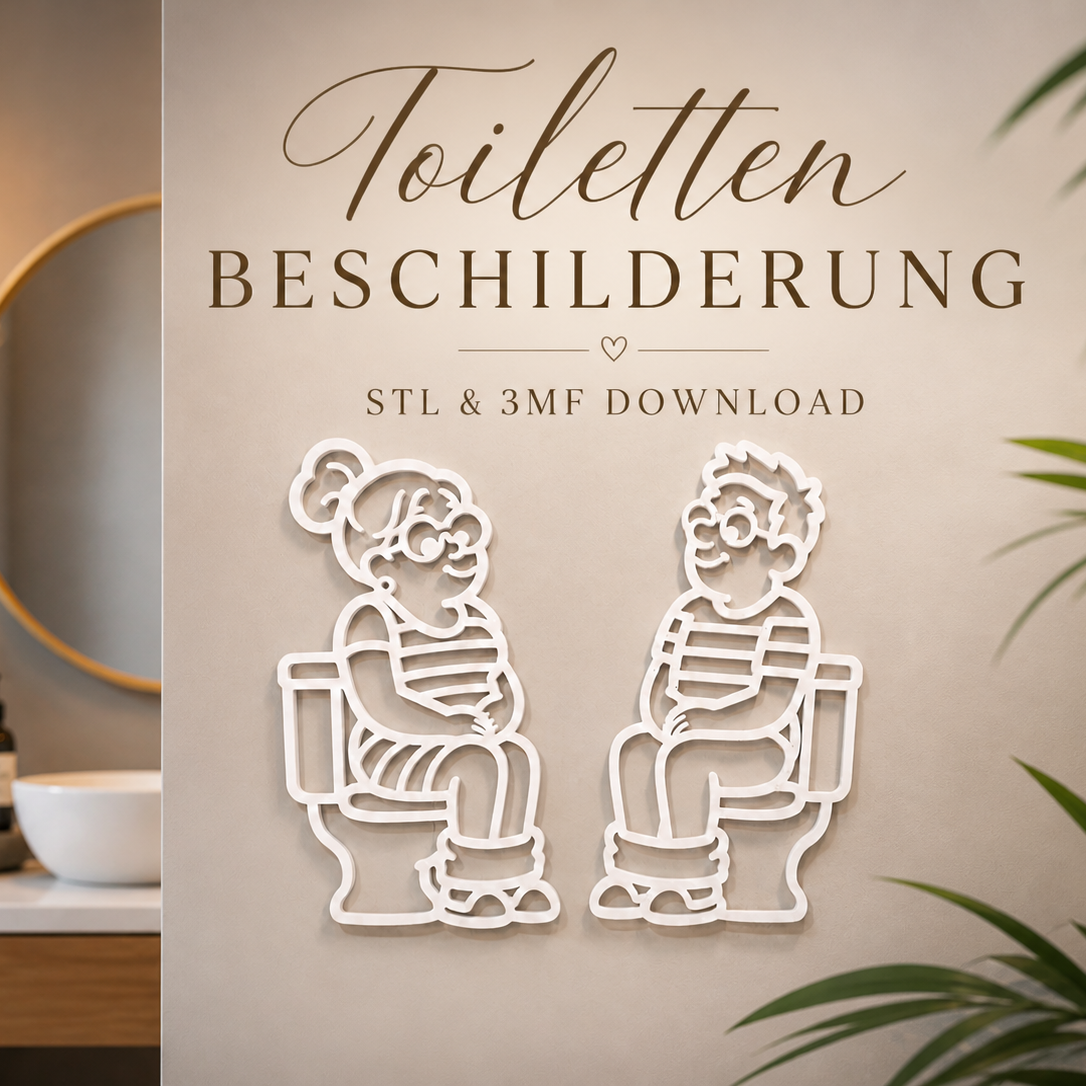 Karla und Karl Toilettenschilder – 3D Druckdatei (STL u. 3MF)