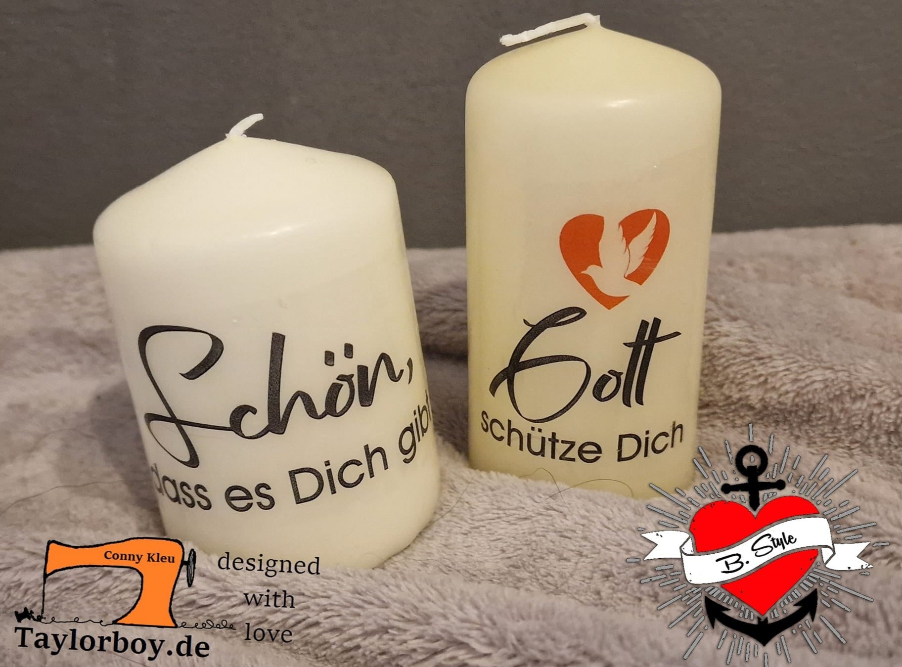 Kirche und Feiern Plotterdatei kirchliche Feiern wie Kommunion, Konfirmation, Firmung, Erstkommunion, Jugendweihe , Kerzengestaltung Vorlage Download Gott schütze dich