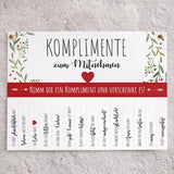 Komplimente zum Abreißen zum Aufhängen - 14 Abreißzettel in 3 Designs