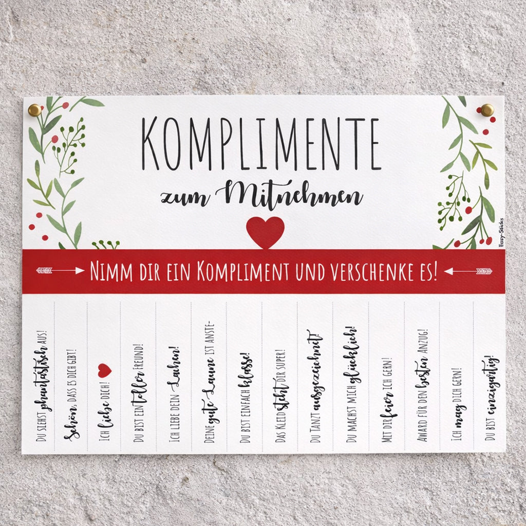 Kompliment_Komplimente_zum-_Mitnehmen_verschenken_Easy-Sticks_ausdrucken auf aufhängen