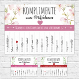 Komplimente zum Abreißen zum Aufhängen - 14 Abreißzettel in 3 Designs