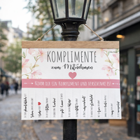 Komplimente zum Abreißen zum Aufhängen - 14 Abreißzettel in 3 Designs