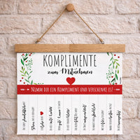 Komplimente zum Abreißen zum Aufhängen - 14 Abreißzettel in 3 Designs