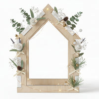 Kreativer Laserdatei Haus Rahmen von Easy-Sticks, dekoratives Dekohaus dekoriert