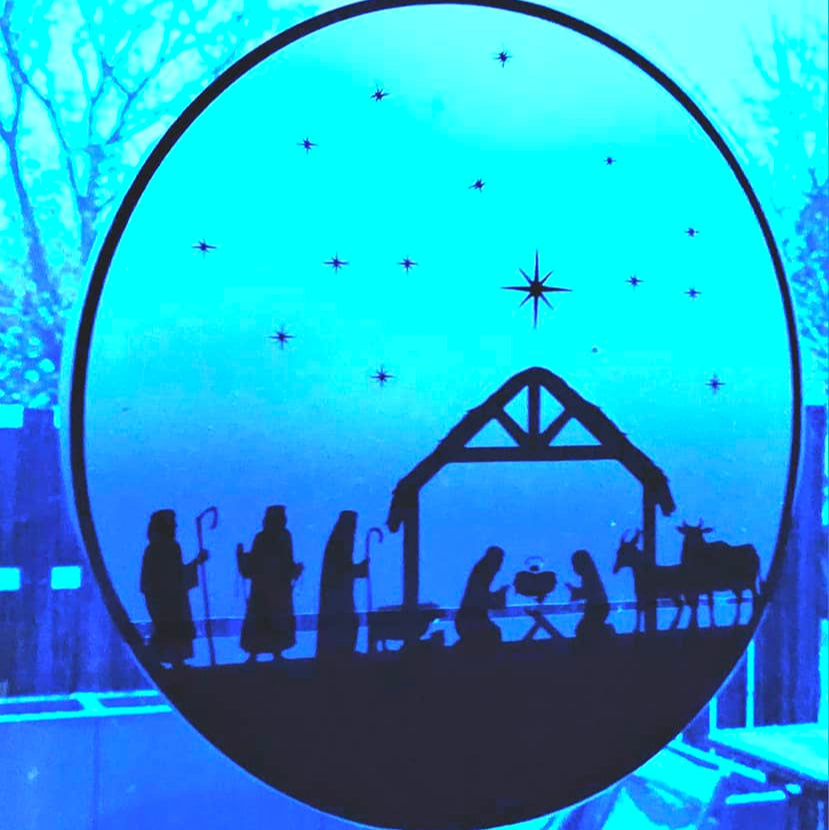 Krippe Weihnachtskrippe maria Josef jesus Plotterdatei Plotter DIY Fenstergestaltung Weihnachten Dekoidee