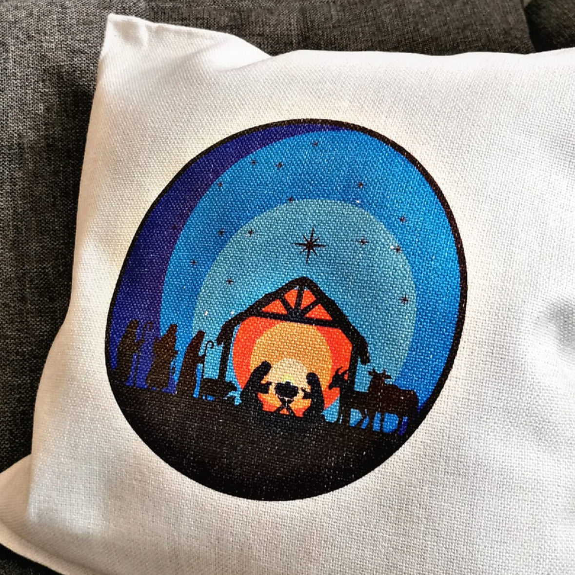 Krippe Weihnachtskrippe maria Josef jesus Plotterdatei Plotter DIY Kissen Weihnachten Dekoidee