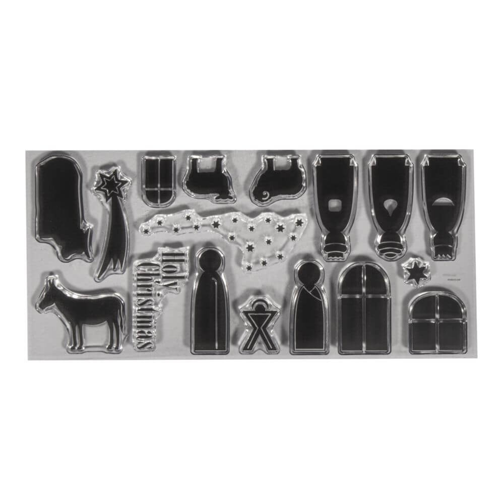 Weihnachtskrippe Stempel Set Mit 17 Motiven Für Kreative Dekorationen - Transparent Und Vielseitig