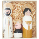 Voll-Holz Krippen-Figuren-Set, handbemalt, 3 teilig
