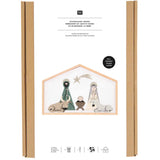 Große Krippe Stickpackung Gezählter Kreuzstich 28 x 19 cm mit Dekostickrahmen und Hochwertigen Materialien