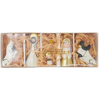 5-Teiliges Handbemaltes Porzellan Krippenfiguren Set Mit Christuskind, Maria Und Josef