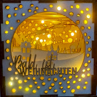 Plotter- / Laserdatei - Weihnachts-Lichtbox Nikolaus im Schlitten