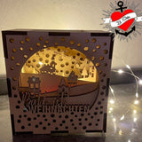 Plotter- / Laserdatei - Weihnachts-Lichtbox Nikolaus Rentier Schlitten
