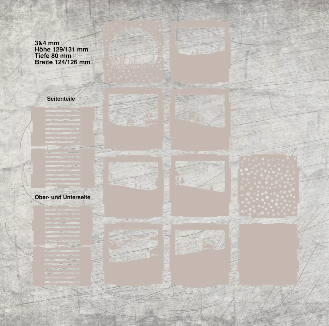 Plotter- / Laserdatei - Weihnachts-Lichtbox Vorschau