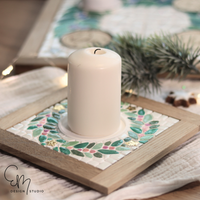 Lichtfliese Mosaik mit Easy-Sticks Holz Rahmen Silikonform DIY zum Ausmalen und Gestalten Kerzenhalter