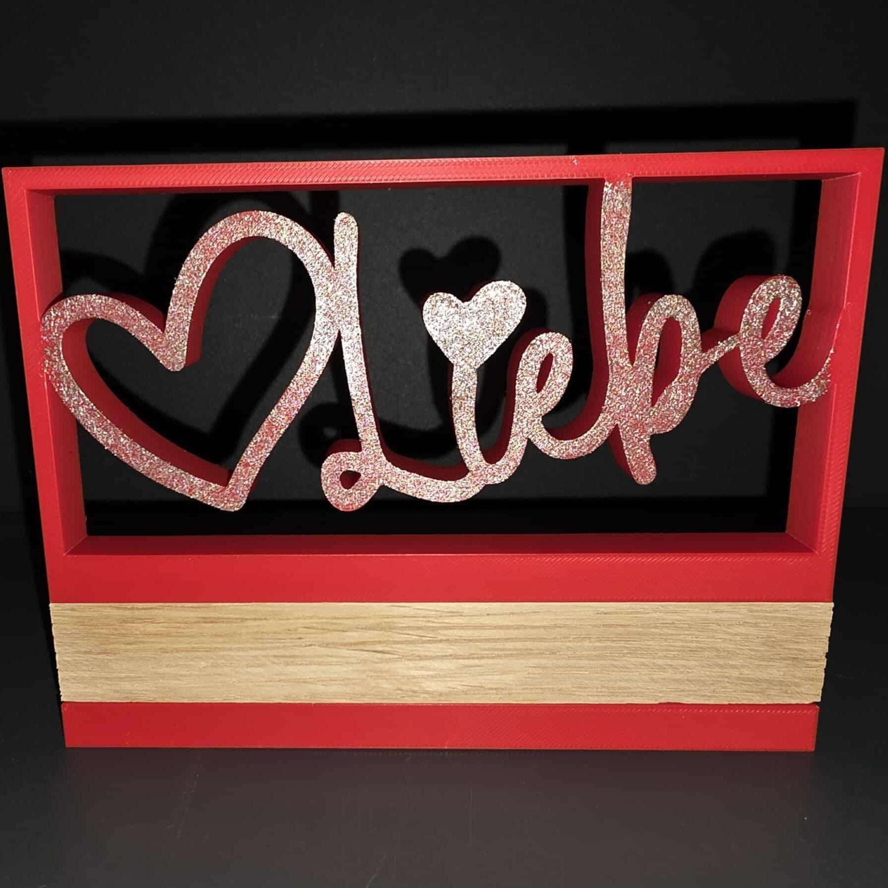 3D/ Plotter- / Laserdatei - Liebe im Rahmen Liebe 3d Drucker gedruckt