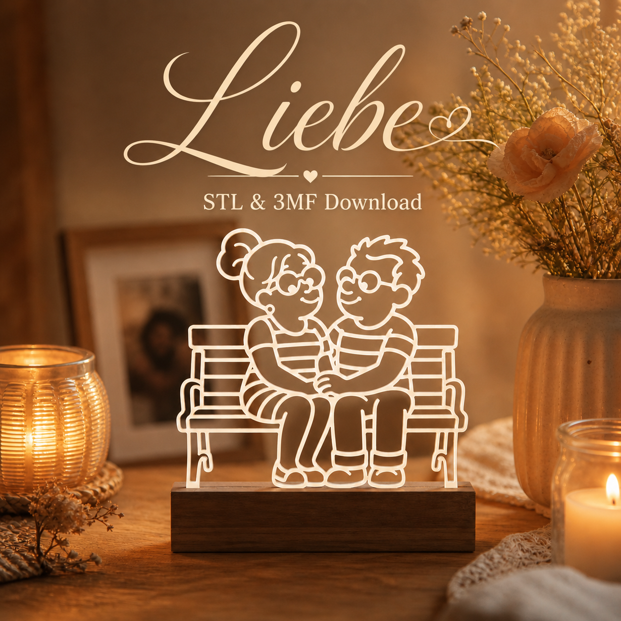 Karla und Karl verliebt - 3D Druckdatei (STL u. 3MF)