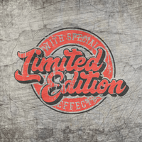 Kreatives Design der Limited Edition Laserdatei von easy-sticks, mit auffälliger rot-schwarzer Schrift und spezieller Effektdarstellung auf vintage-hintergrund. Perfekt für DIY-Projekte und kreative Gestaltung.