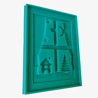 MF 116  Winter Fenster Silikonform Laternen basteln für Easy-Sticks Gießform