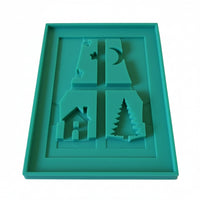 MF 116  Winter Fenster Silikonform Laternen basteln für Easy-Sticks